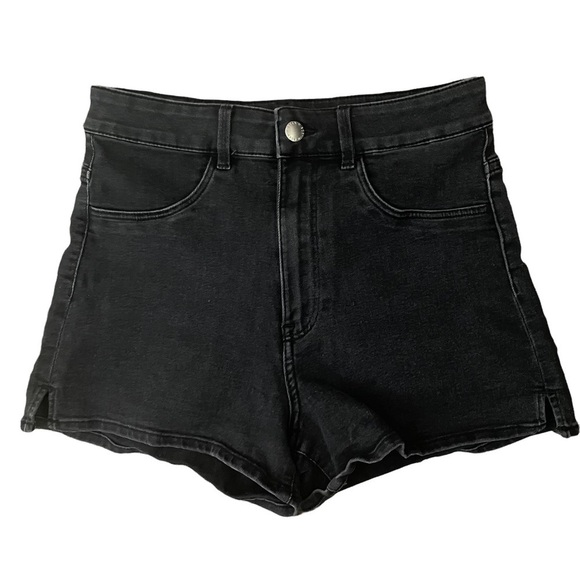 & Denim Black Faded High Rise Jean Shorts - Picture 1 of 4